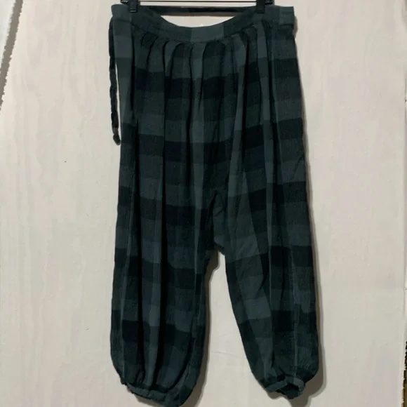 Free People Black Plaid Wide Leg Pants - Picture 5 of 6